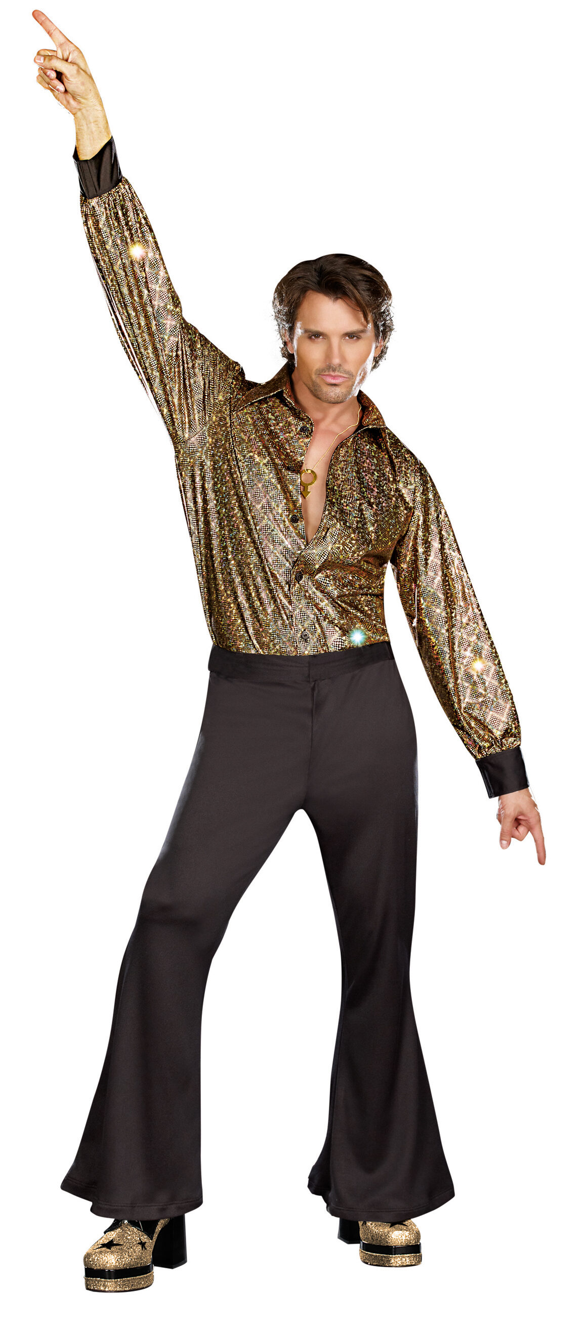 Mens Disco Stayin Alive 70s Adult Costume - Mr. Costumes.