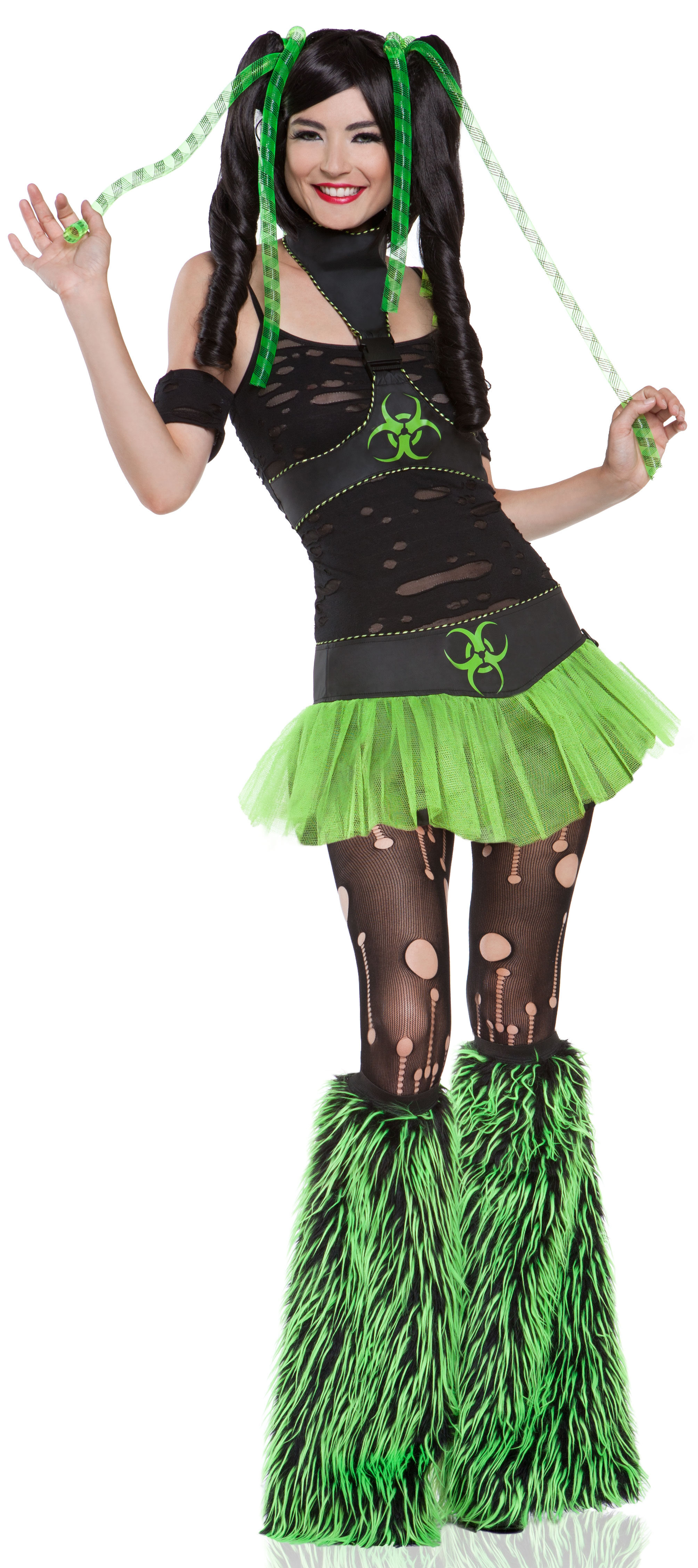 Sexy Green Cyber Gothic Miss Cyanide Costume Mr Costumes