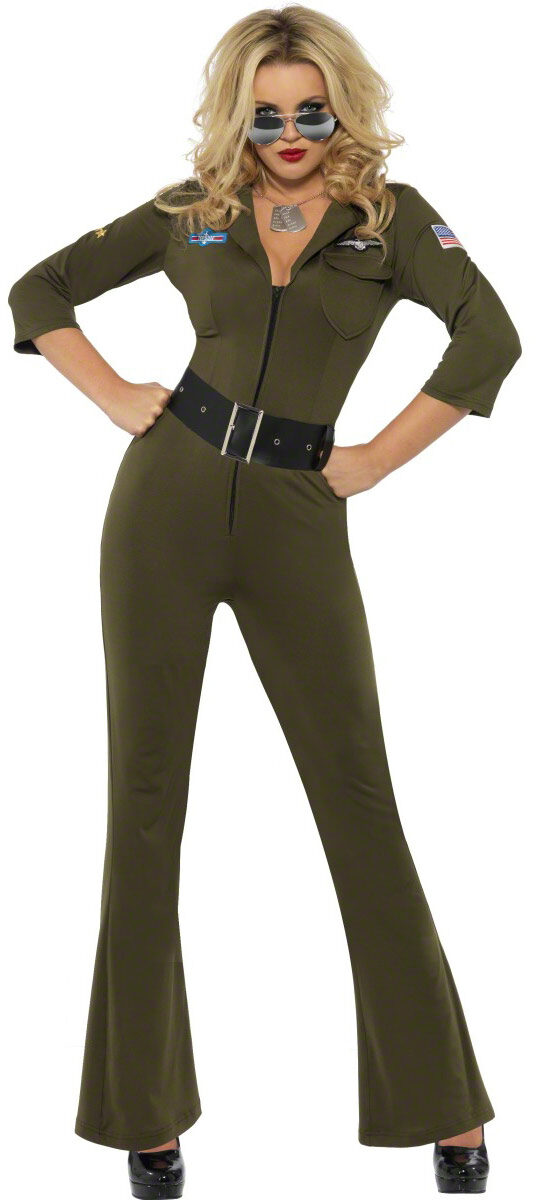 Sexy Top Gun Pilot Jumpsuit Costume - Mr. Costumes.