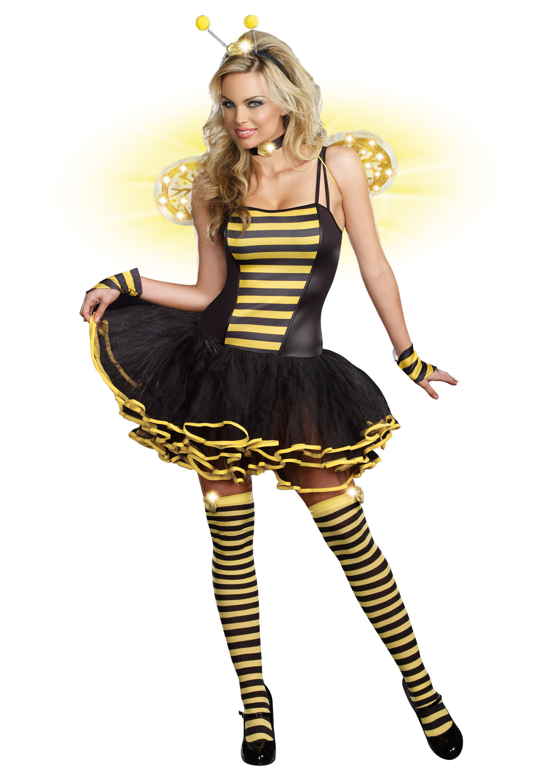 Sexy Light Up Buzzin Bumble Bee Beauty Costume - Mr. Costumes.