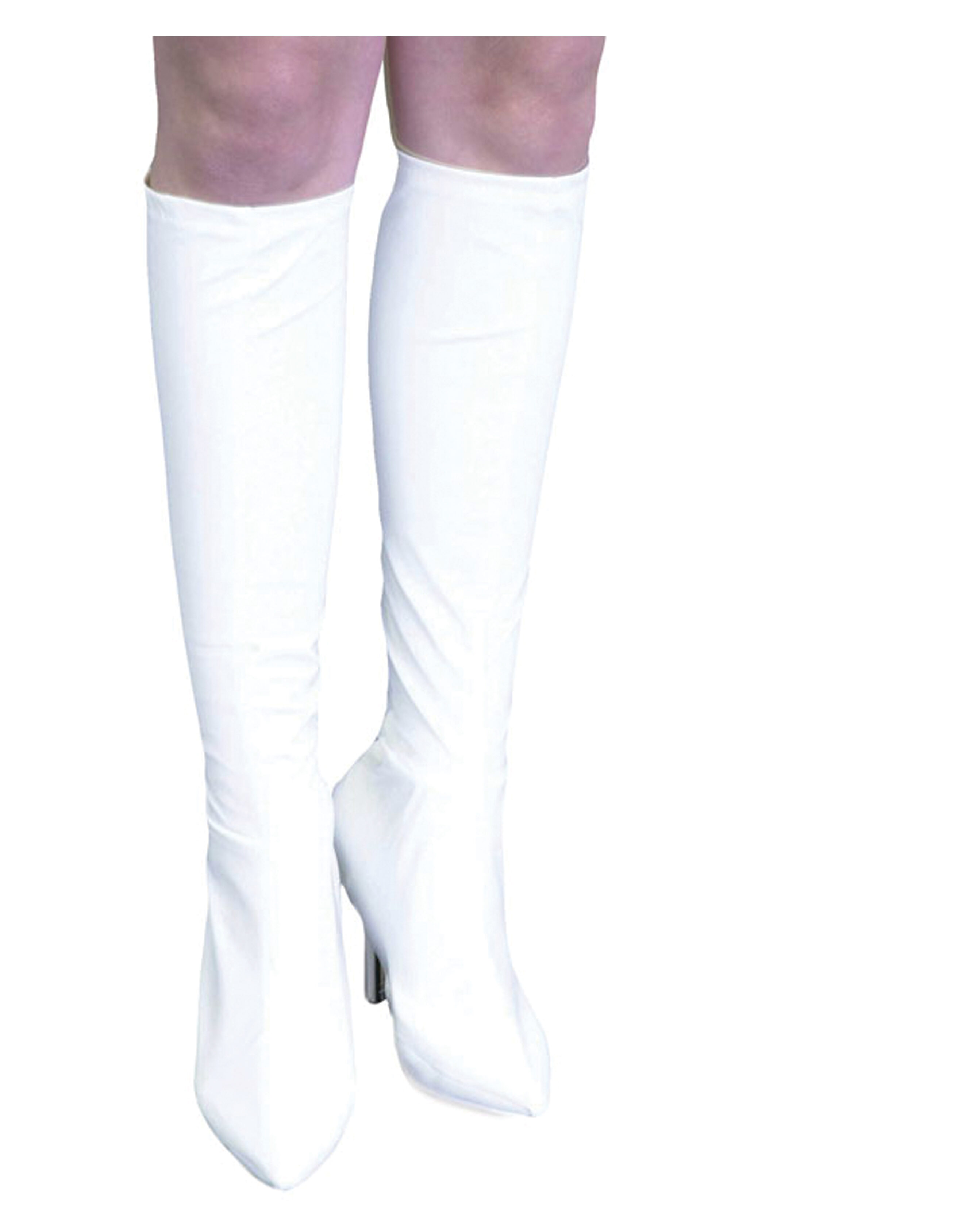 White Knee High Leather Boot Covers 