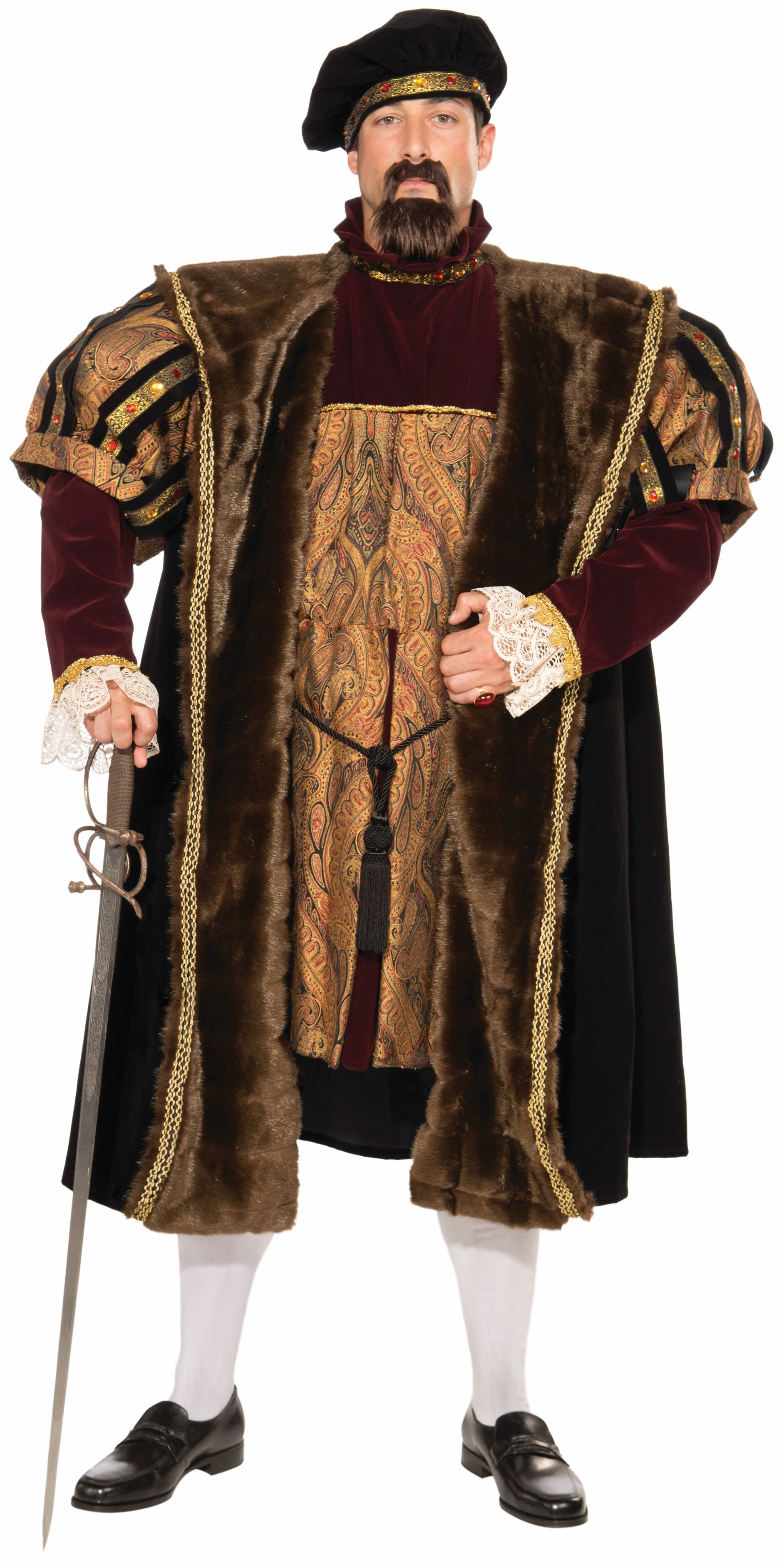 Henry VIII King Medieval Renaissance Dress Up Halloween Plus Size Adult Costume 
