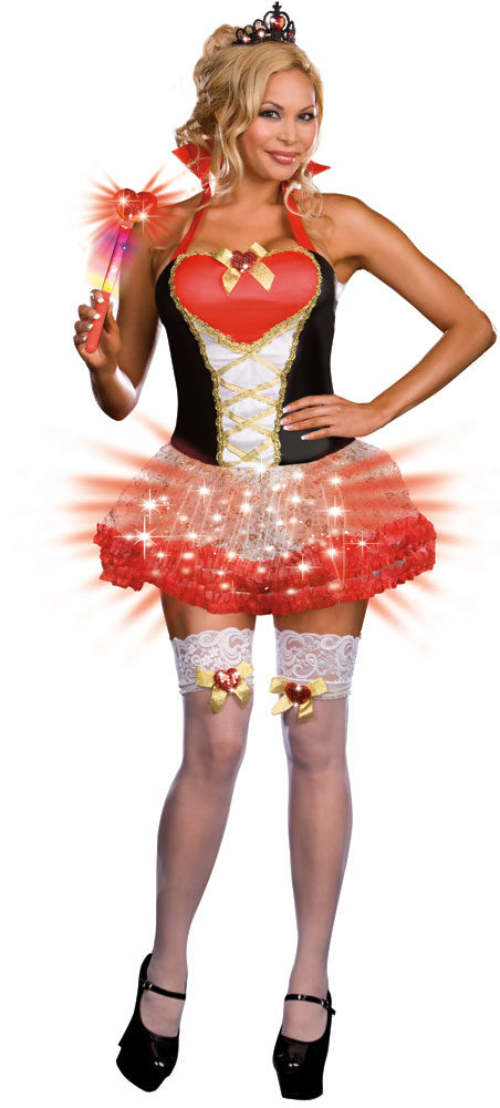 Details about   Dreamgirl 6399 Light Up Queen of Heartbreakers Cosplay Halloween Costume M or L 