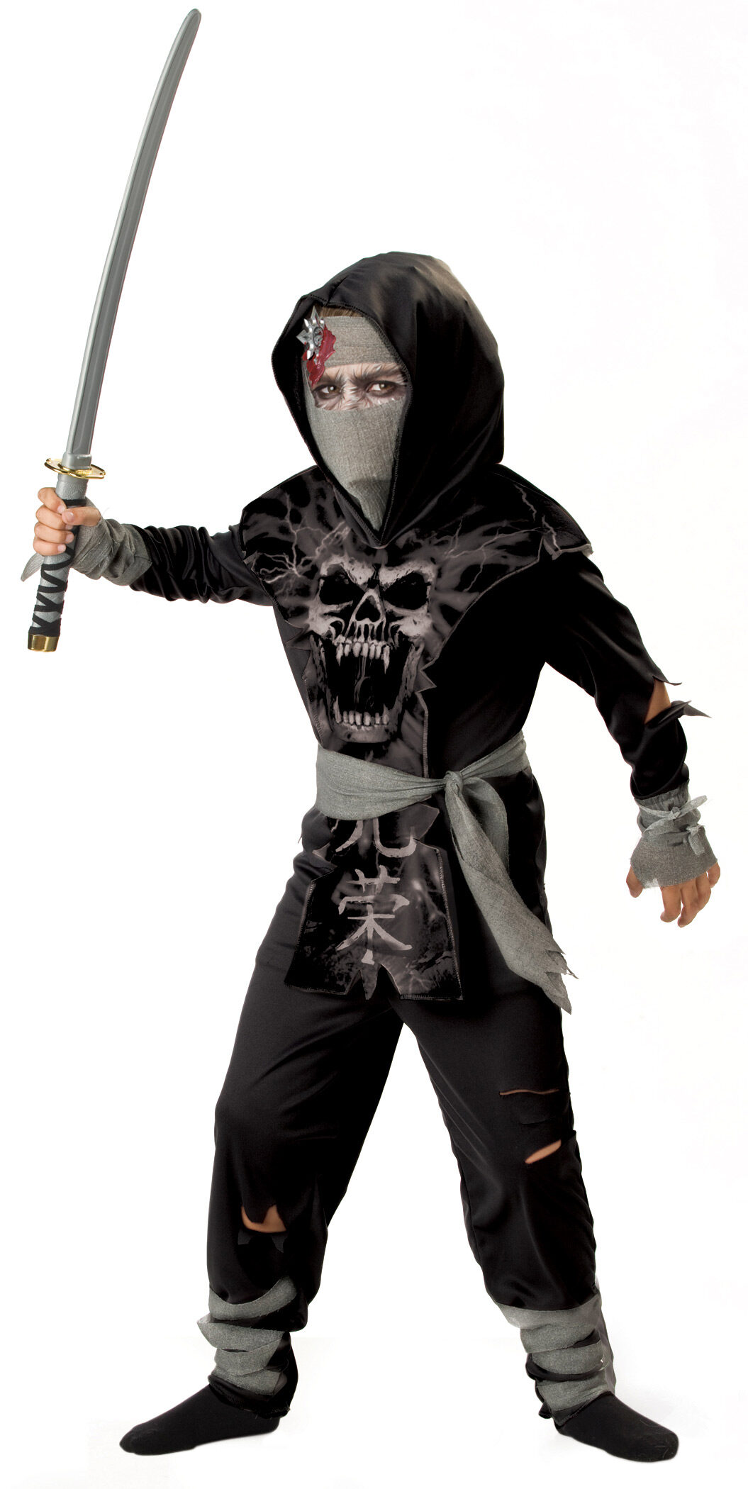 Dark Zombie Ninja Kids Costume - Mr. Costumes