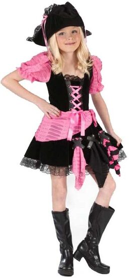 Kids Pink Punk Pirate Costume