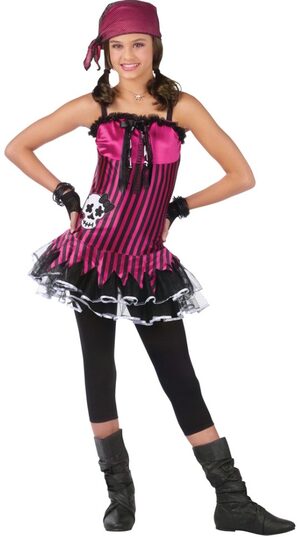 Teen Rockin Skull Girls Pirate Costume