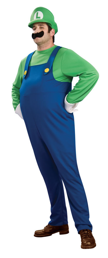 Deluxe Plus Size Mario Brothers Luigi Costume Mr. Costumes