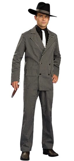 Mens Striped Adult Gangster Costume