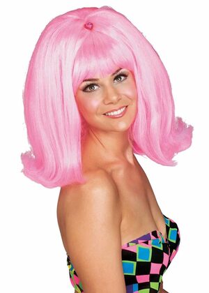 Adult Pink 50s Flip Wig