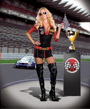 Womens Ride It Sexy Race Car Driver Costume