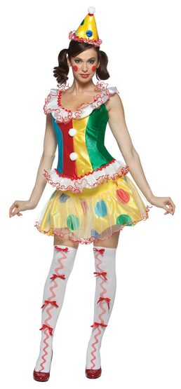 Womens Sexy Ruffles the Party Clown Costume