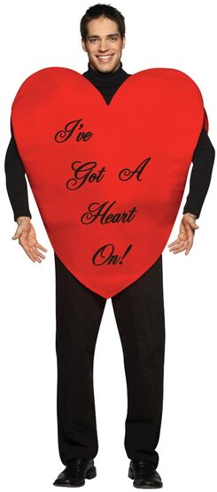 Mens Heart On Funny Adult Costume