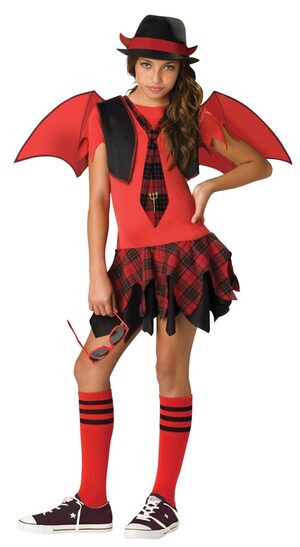 Tween Delinquent School Girl Devil Costume