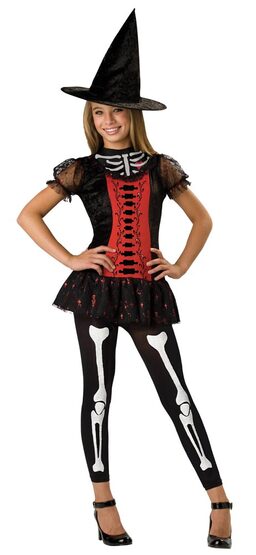 Tween Lucky Witchbone Kids Skeleton Costume