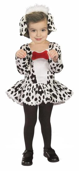 Girls Cute Dalmation Dog Toddler Costume