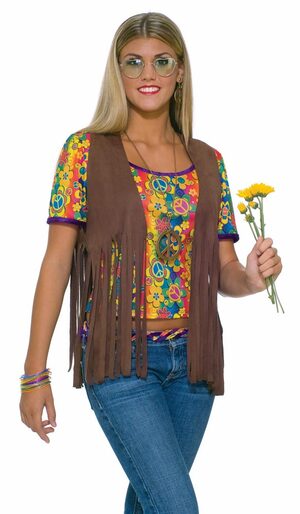 Adult Womens Hippie Fringe Vest