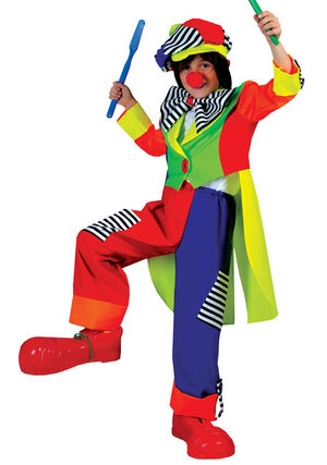 Boys Spanky Stripes Kids Clown Costume