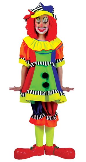 Girls Spanky Stripes Kids Clown Costume