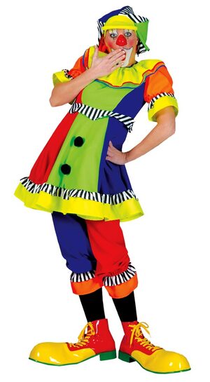 Womens Spanky Stripes Adult Clown Costume