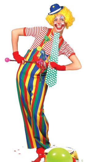 Adult Striped Clown Costume Overalls