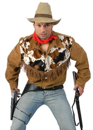 Adult Mens Cowhide Cowboy Costume