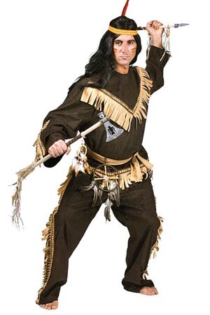 Brave Wolf Warrior Adult Indian Costume