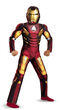Boys Iron Man Light Up Muscle Chest Avengers Kids Costume