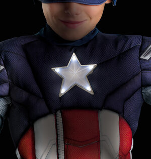 Boys Captain America Light Up Muscle Chest Avengers Kids Costume
