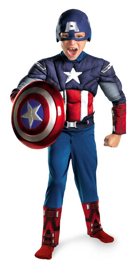 Boys Captain America Muscle Chest Avengers Kids Costume
