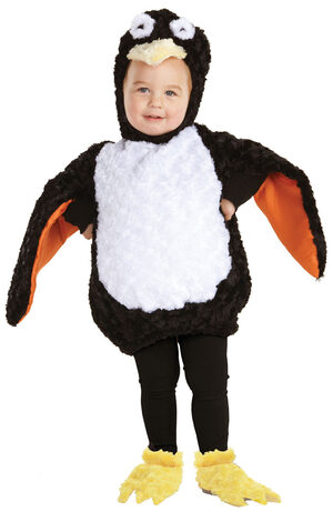 Boys Fuzzy Penguin Baby Costume