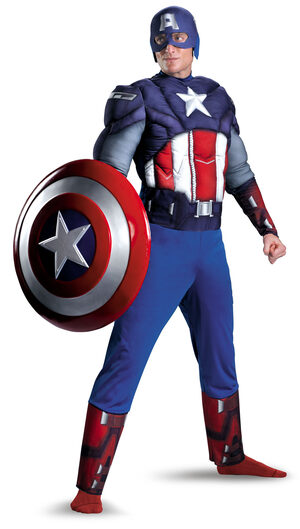 Mens Captain America Muscle Chest Avengers Adult Costume