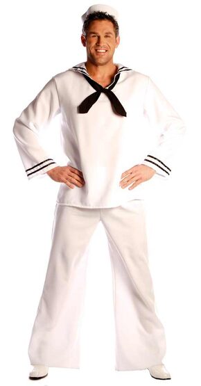 Mens White Adult Sailor Costume