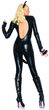 Sexy Black Lame Keyhole Bodysuit Costume