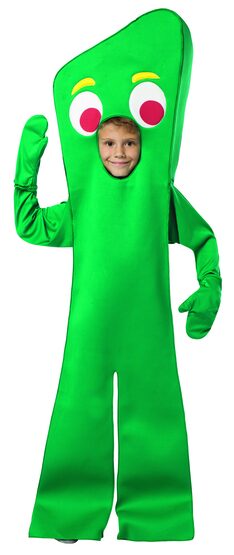 Funny Open Face Gumby Kids Costume