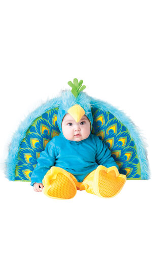 Furry Blue Precious Peacock Baby Costume