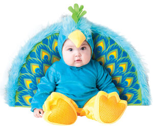 Furry Blue Precious Peacock Baby Costume
