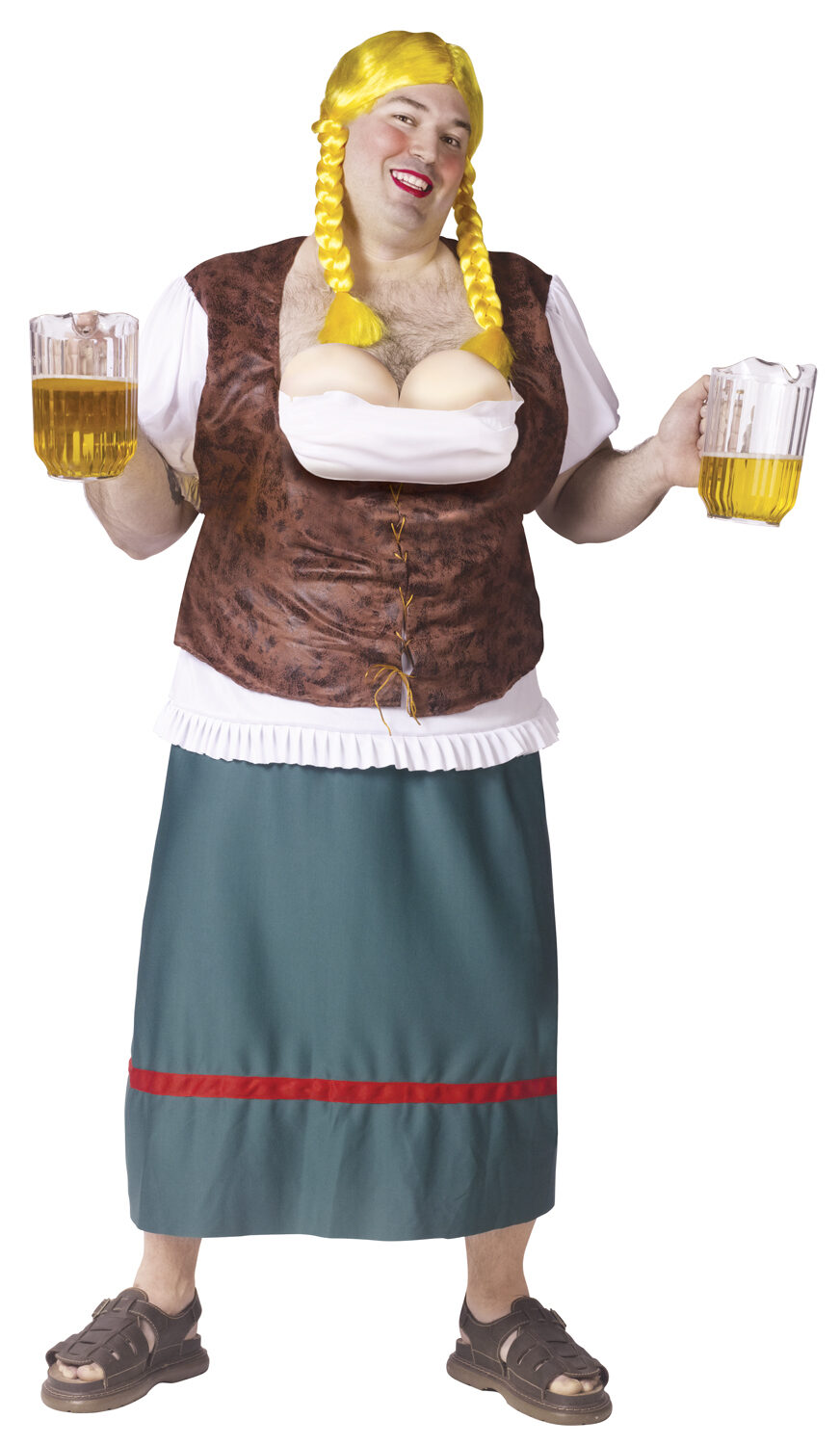 Немецкая тетушка. Девушка с пивом. Костюм с пивными кружками.