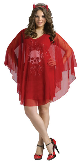 Red Poncho Devil Plus Size Costume