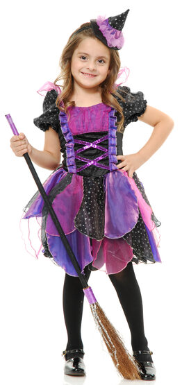 Purple Glitter Witch Kids Costume