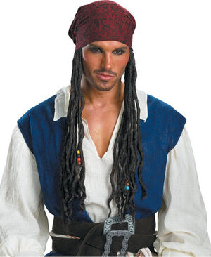 Adult Jack Sparrow Pirate Wig and Headband