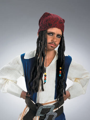 Kids Jack Sparrow Pirate Wig and Headband Mr. Costumes