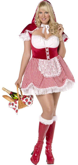 Gingham Red Riding Hood Plus Size Costume