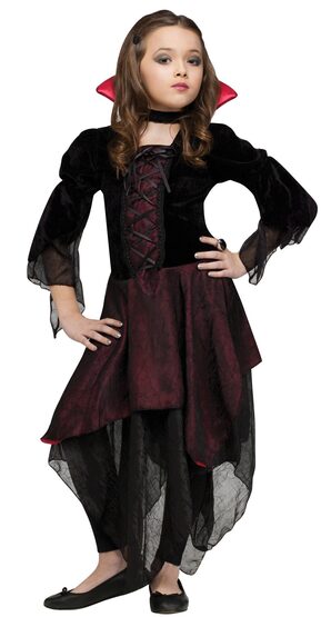 Kids Lady Dracula Girl Vampire Costume