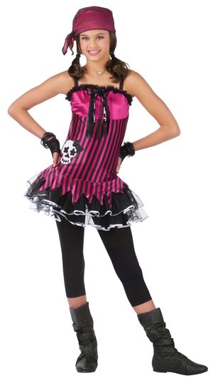 Kids Rockin Skull Girls Pirate Costume