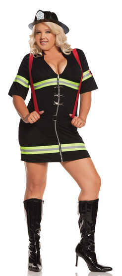 Womens Blazin Hot Firefighter Plus Size Costume
