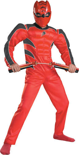 Kids Muscle Chest Red Power Ranger Costume