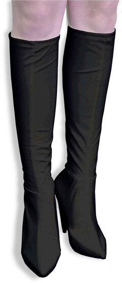 Black Knee High Leather Boot Covers