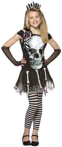 Glam Skull Face Gothic Kids Costume