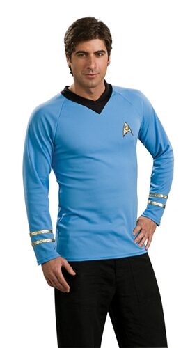 Star Trek Deluxe Blue Adult Shirt