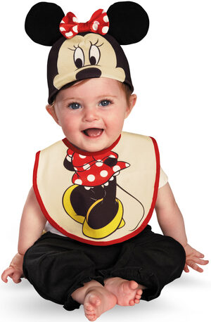 Minnie Mouse Bib and Hat Baby Costume